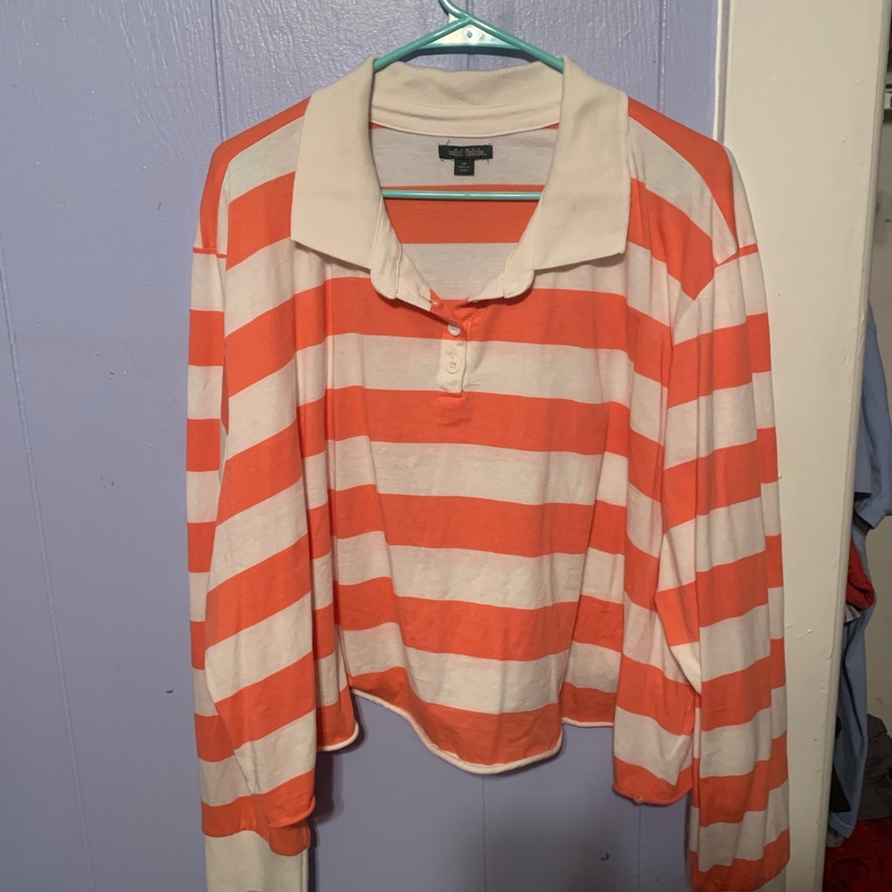 Stripped long sleeve crop
